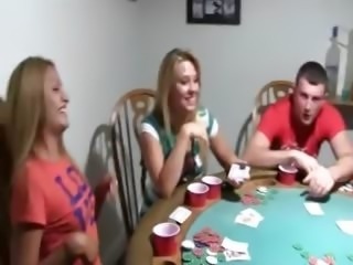 Young babysitters fucking on poker night