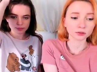 Two beautiful young babes indulge in lesbian fun on webcam