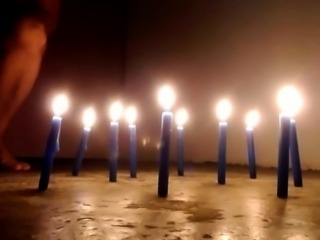 Kinky wife enjoying her masturbation ritual with candles