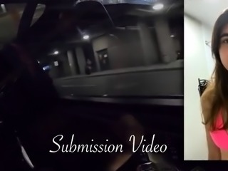 Hot brunette showing off amazing sex skills in the car