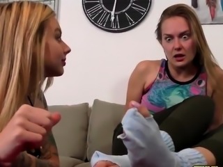 Lesbian foot fetish trio