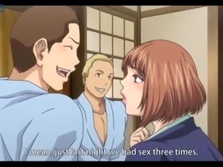 Naughty slut gets orgyon holiday by her husband friends in hot hentai