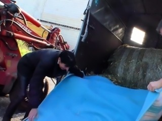 Farm sex with sexy older milf