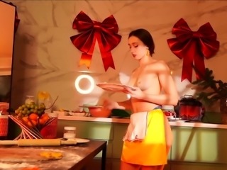 Busty brunette solo masturbation