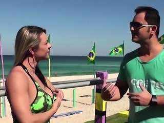 Mexicana blowjob with her big boobs