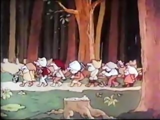 The Seven Dwarfs gets big boners for the hot animated Snow White