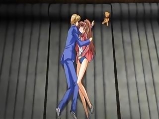 Skinny young hentai cuties, one with red hair and the other dark hair get...