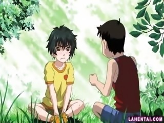 Hentai girl fondled and kissed
