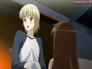 Hentai gets licked in the warehouse