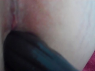 my inflatable butt plug going up my ass (close up)