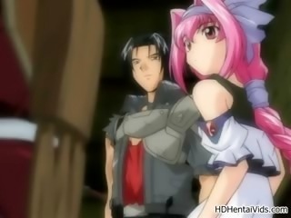 Busty hentai babe shows off her tits part1