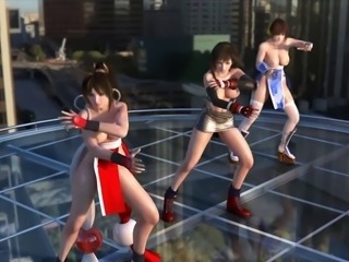 Tifa, Kasumi &amp;amp; Mai Dancing Topless