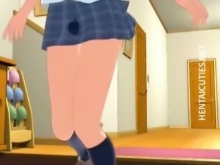 Cute 3D hentai girl have a wet dream