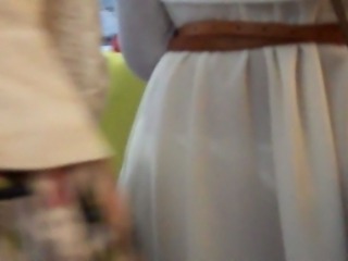 white dress white thong