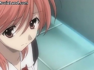 Innocent little anime brunette babe