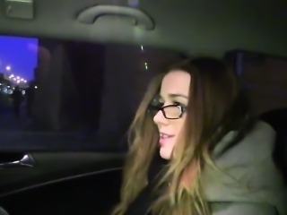 Wild amateur babe cheating in fake taxi