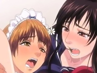 The maid was a futanari and hentai sex