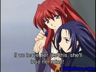 Three naked hentai girls with strap on dildo