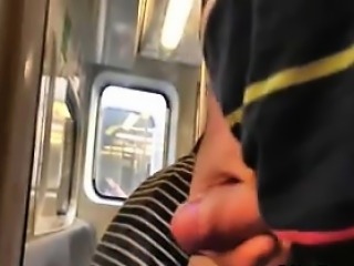 Flashing And Jerking Off On The Train
