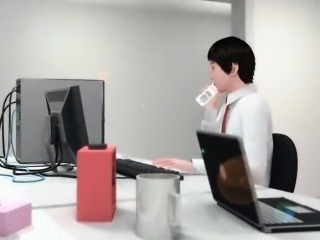 Hentai anime maiden giving blowjob to her boss