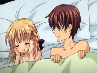 Blonde hentai teen rides hard cock