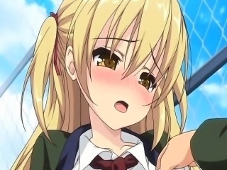 Blonde hentai schoolgirl gets pussy pumped outdoors