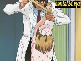 Pervert doctor fucks a teen nurse anime bondage