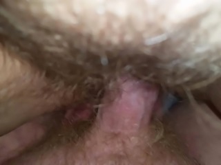 Fucking fat hairy white trash wifes pussy with creampie