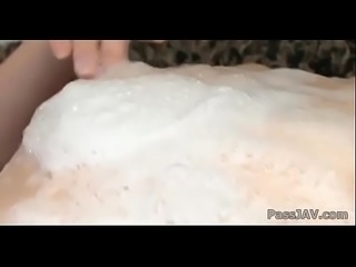 Mari Sasaki soaped up and fondled by two men