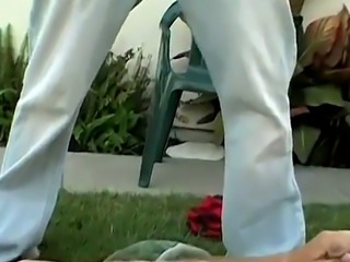 Men piss in pants school gay first time Backyard Pissfest with Shane!