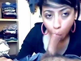 Thirsty Turkish girlfriend sucking my dick deepthroat