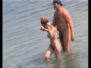 Casey Deluxe flashing boobs at a public beach