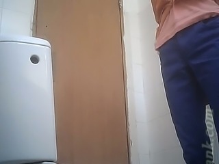 Skinny white booty of a stranger girl filmed in the toiletroom