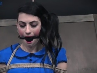 Canadian black head Lydia Black gets tied up and teased in BDSM way