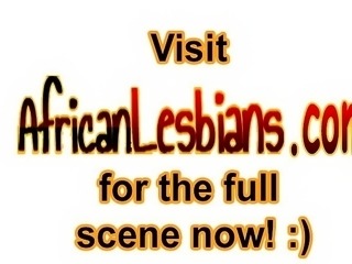 Sizzling hot African babes meet up on the street and