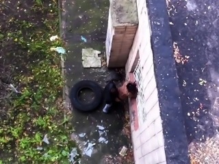 Street voyeur finds a horny Russian couple having wild sex