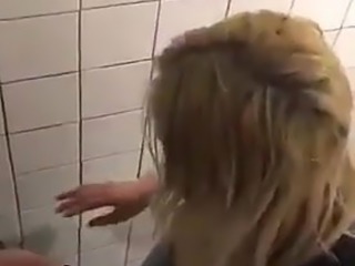 Lesbians get hot in toilet cubicle