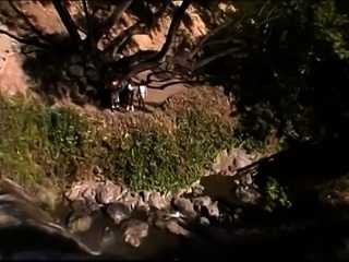 Hot bisexual outdoor threesome fuck