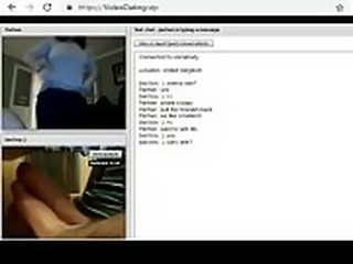 4 British girls watching a huge cock stroking on webcam together