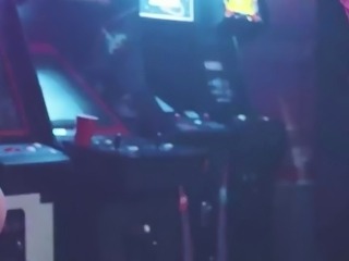 Hot brunettes lesbian sex in gaming hall